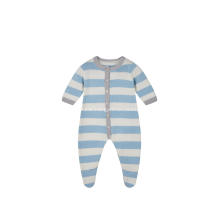 Boy's Girl's Knitted Stripe Buttoned Baby Romper